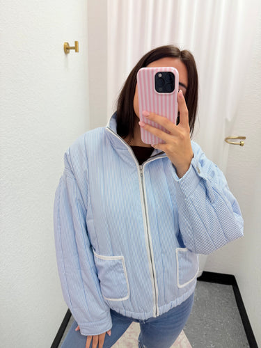 Pin Stripe Puffer Jacket
