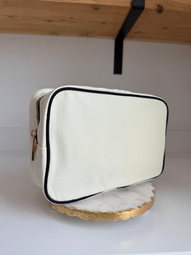 Natural/Black Cosmetic Bag