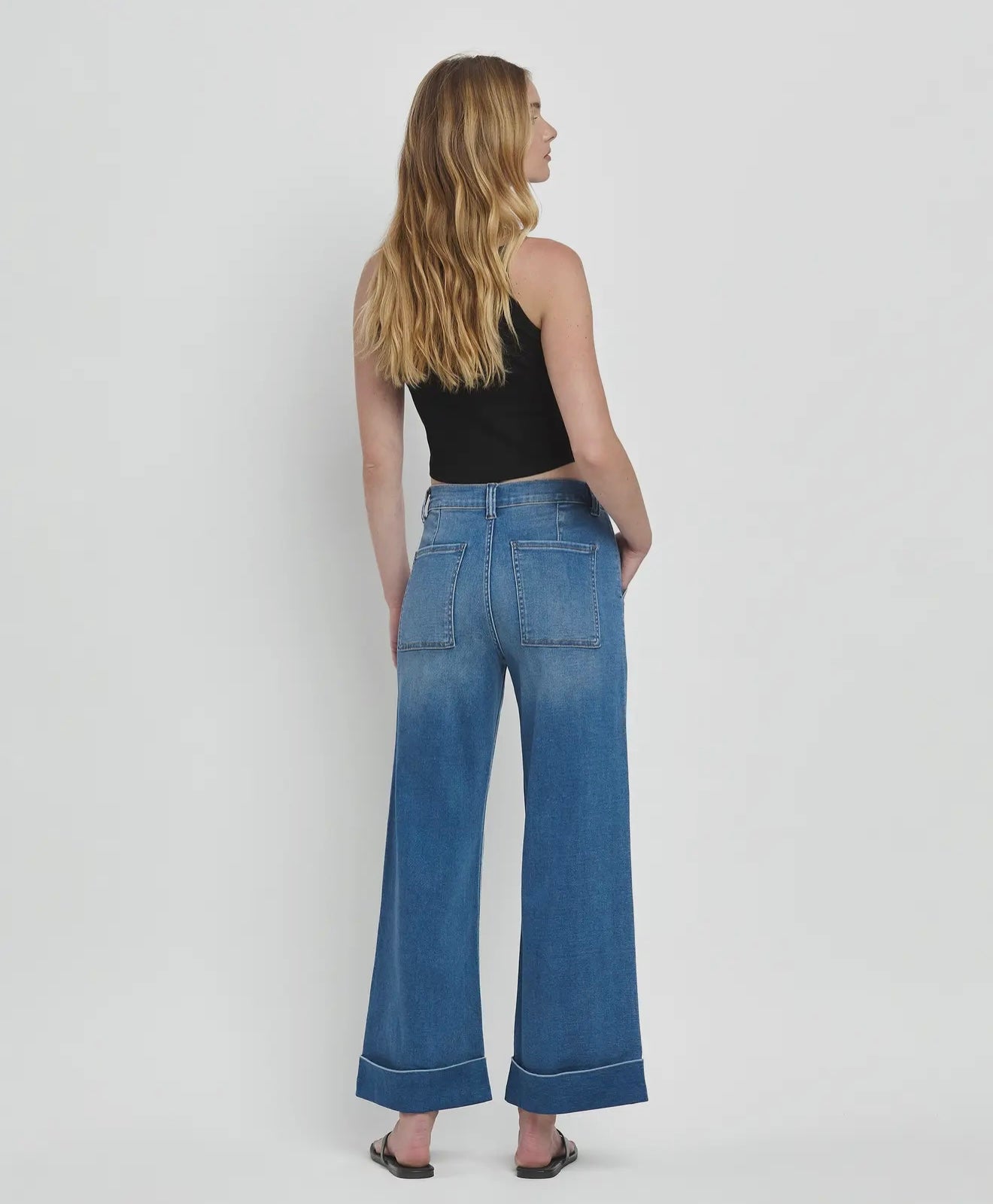 High Rise Cuffed Denim