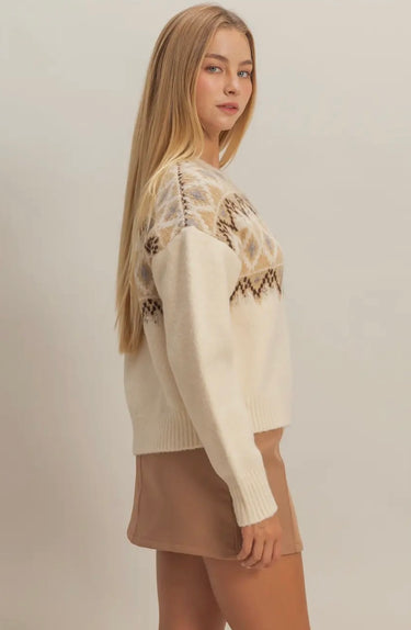 Cream Pattern Sweater