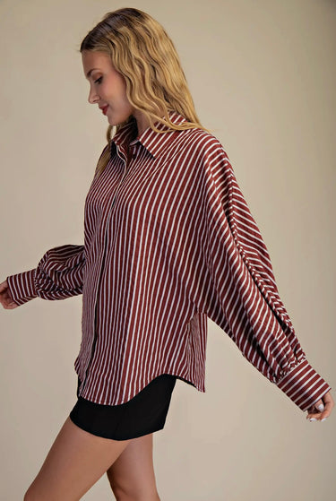 Burgundy Stripe Blouse