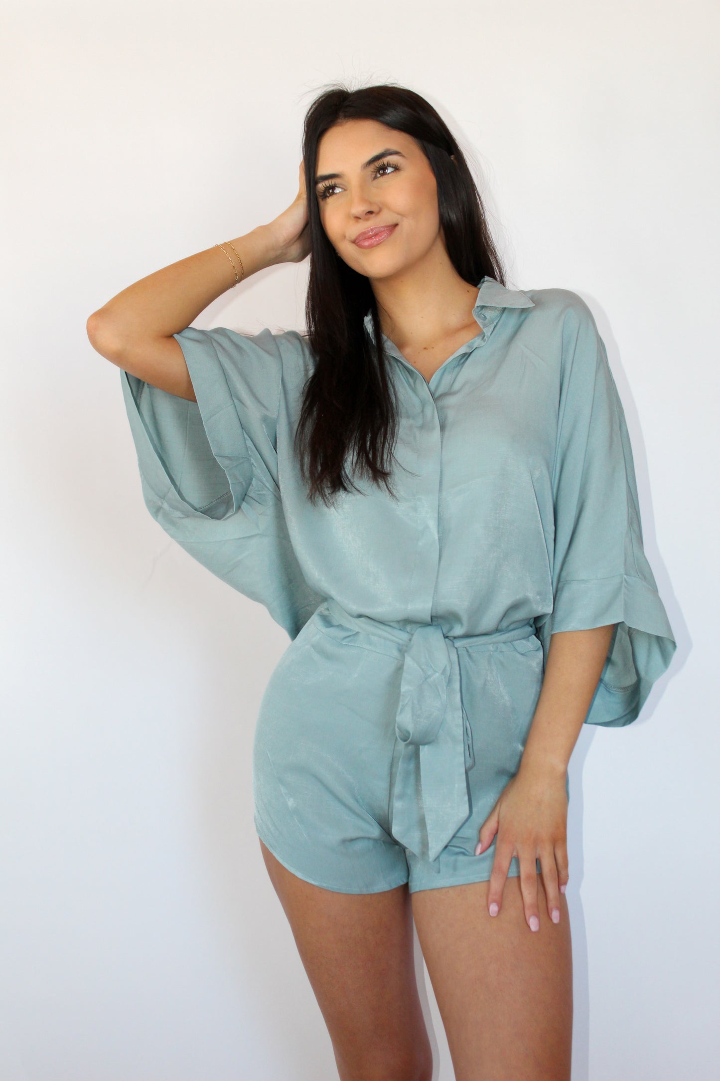 Front Waist Tie Romper