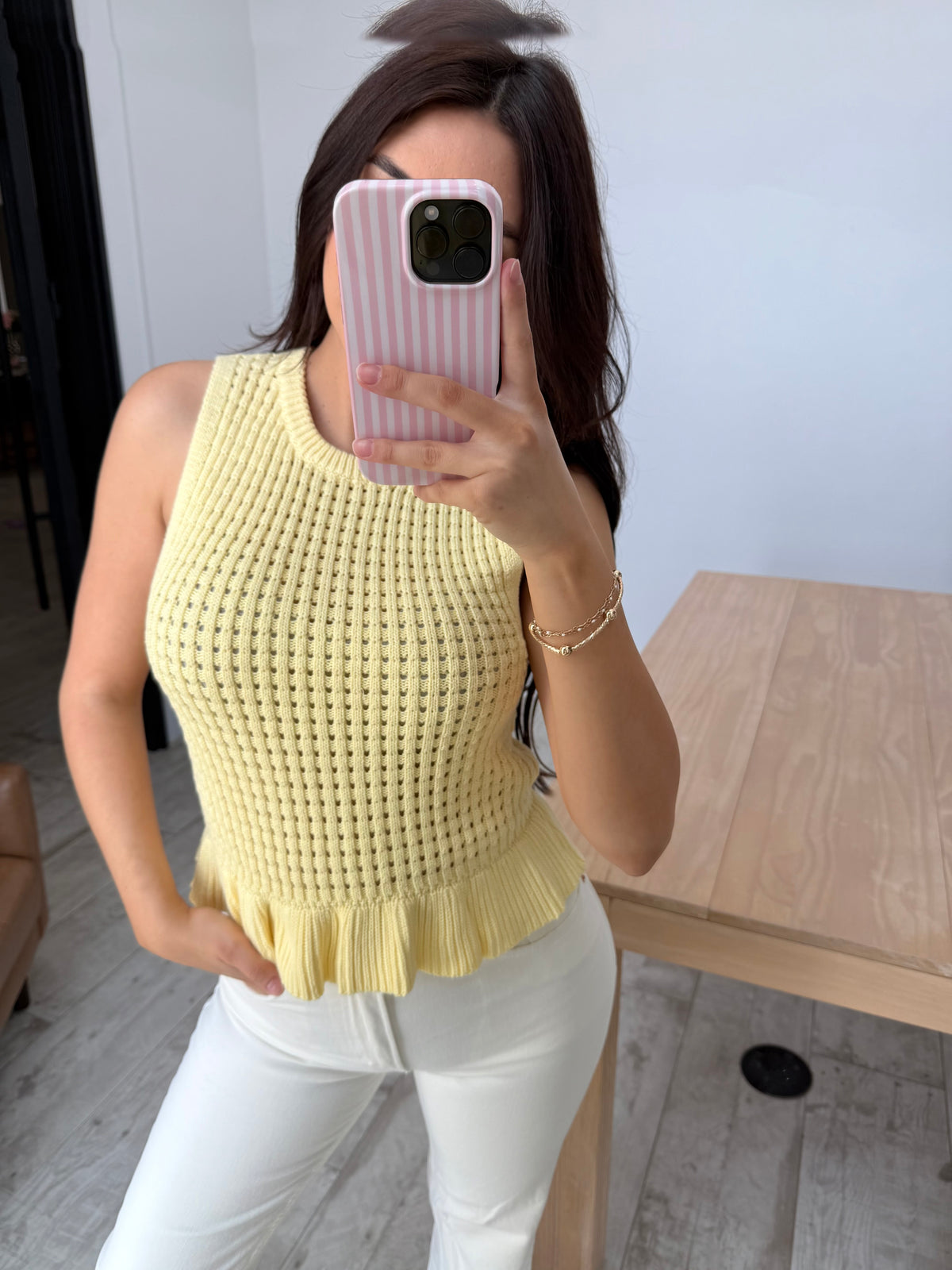 Yellow Peplum Top