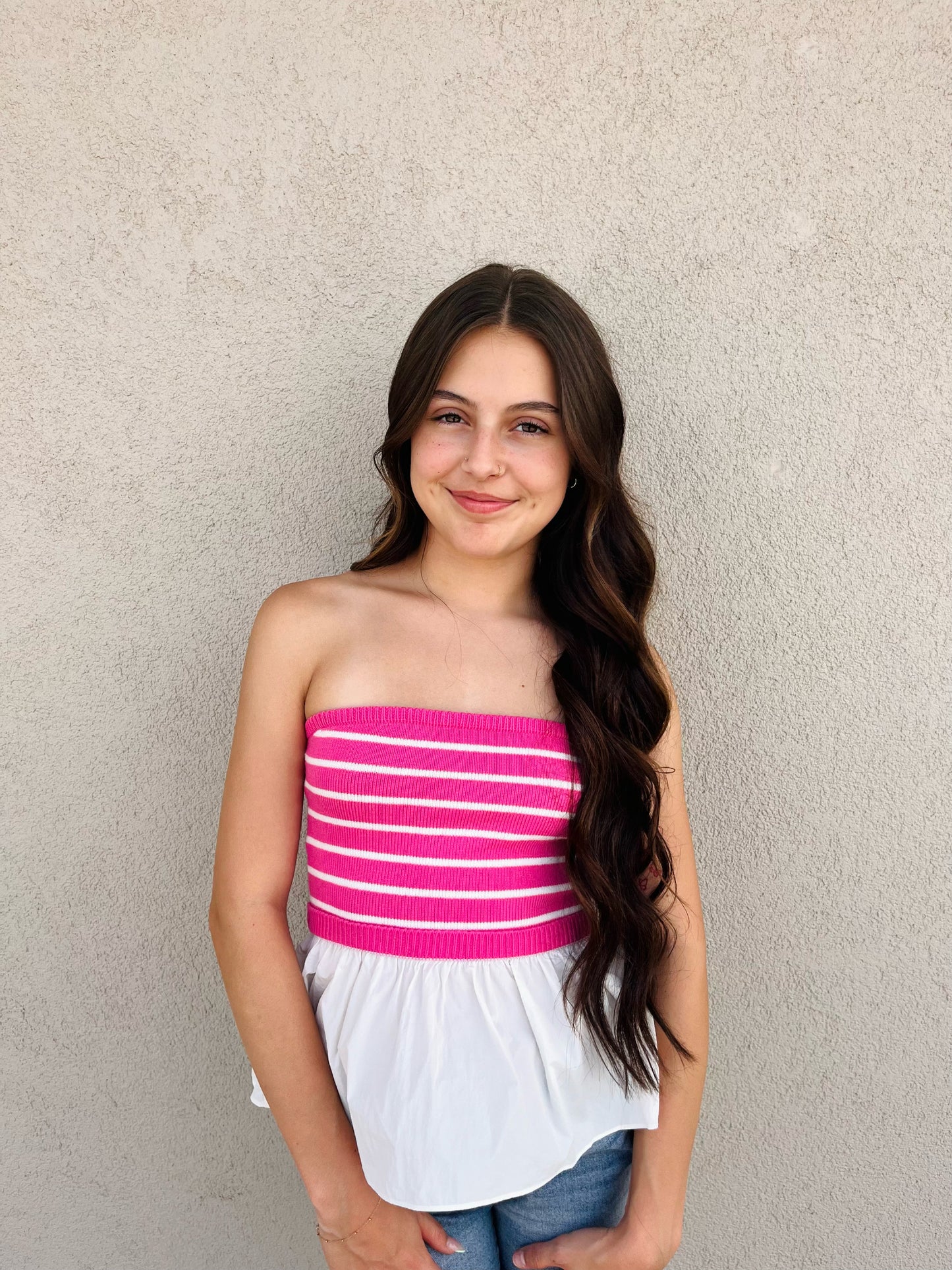 Flowy Pink Tube Top