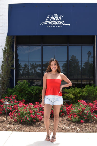 Red Peplum Top