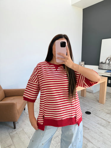 Oversized Stripe Knit Top