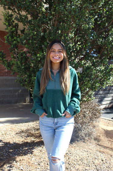 Dark Green Half-Zip Sweatshirt