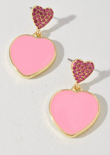 Pink Heart Earrings