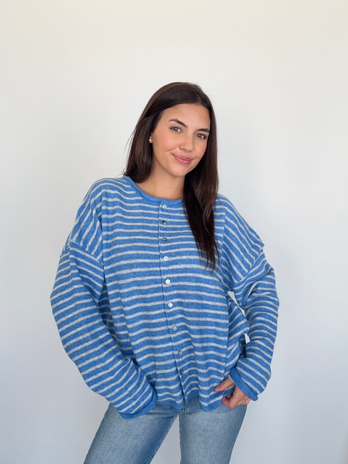 Blue Button Down Cardigan