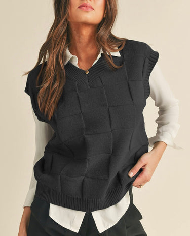 Basket Weave Sweater Vest