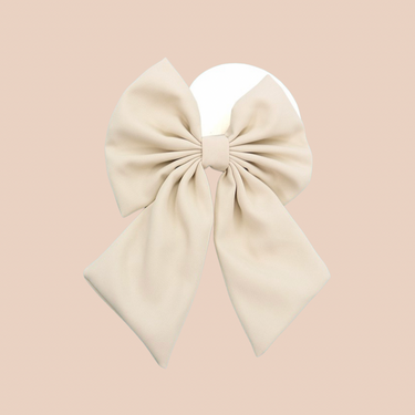 Off White Clip Hair Bow