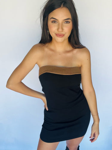 Black-Tan Tube Dress