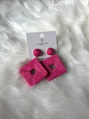 Island Drop Earrings- Fuchsia