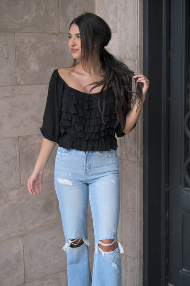 Ruffle Tier Off the Shoulder Top-118