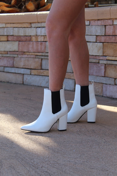 White/Black Ankle Bootie